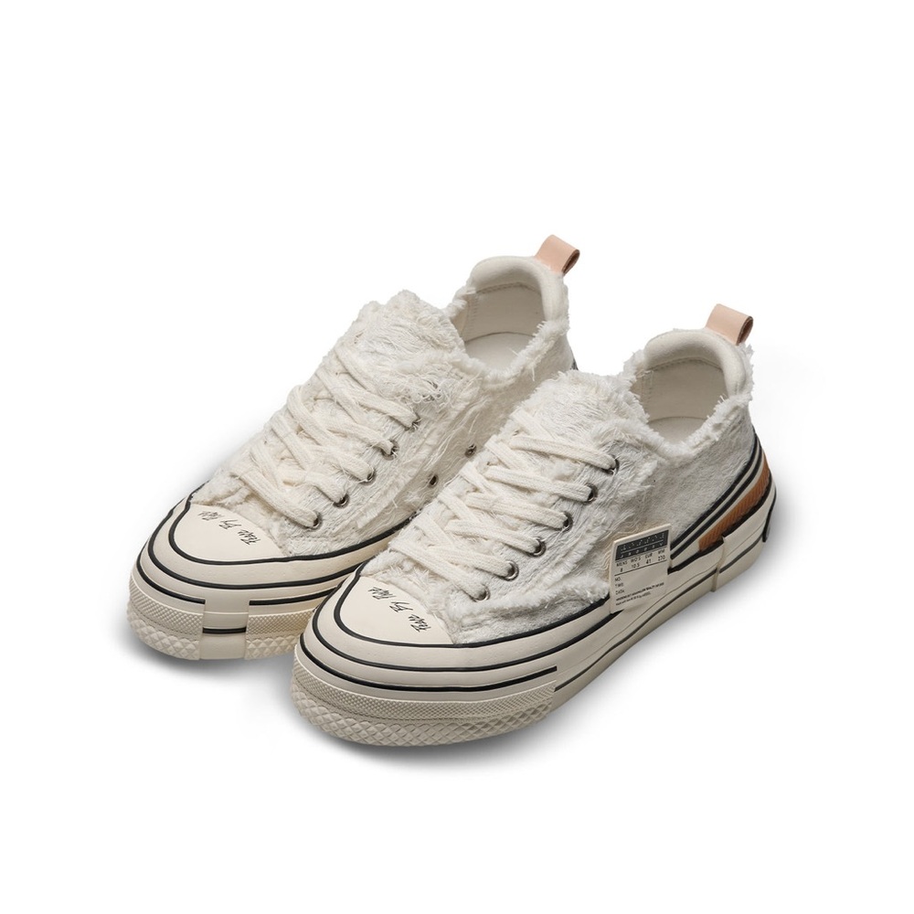 xVESSEL Unisex Tiramisu Lows White Hidden Lift Sneakers Size M/4 W/6